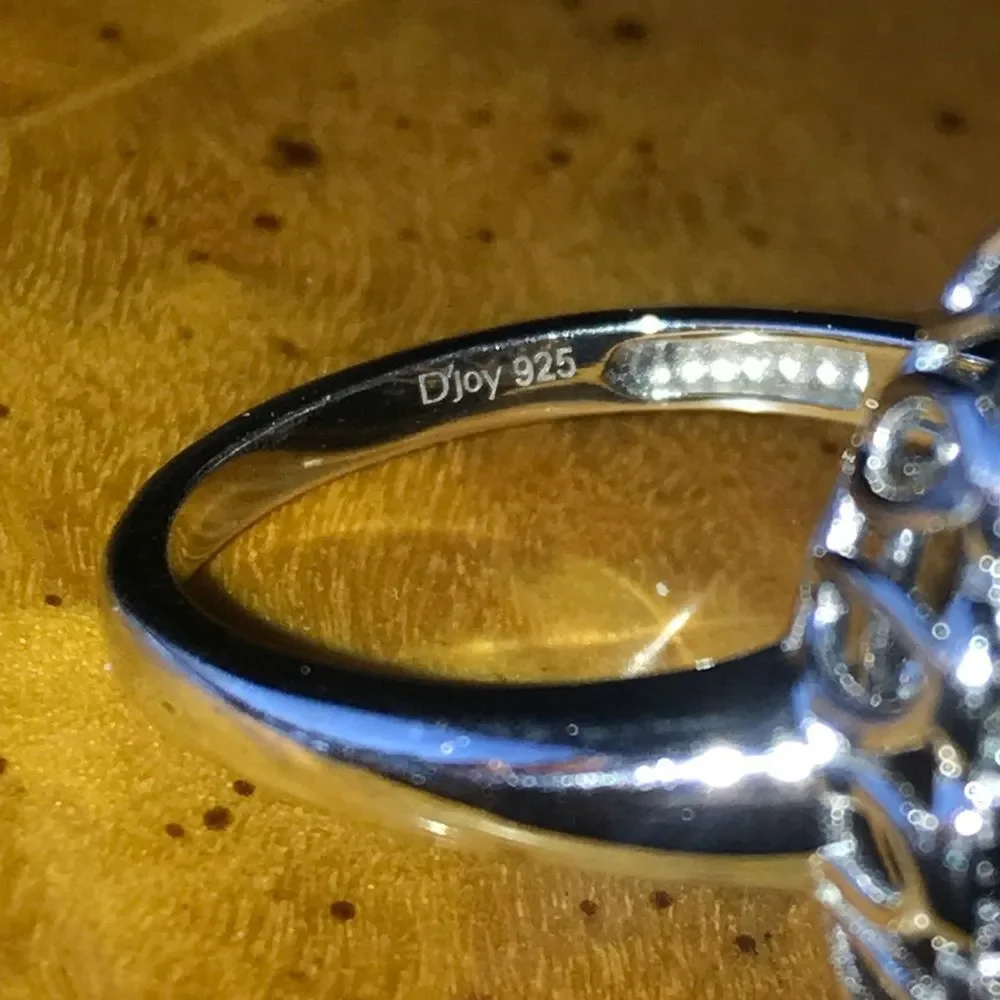 Natural Shadowkite Sterling Silver Halo Ring Size 10